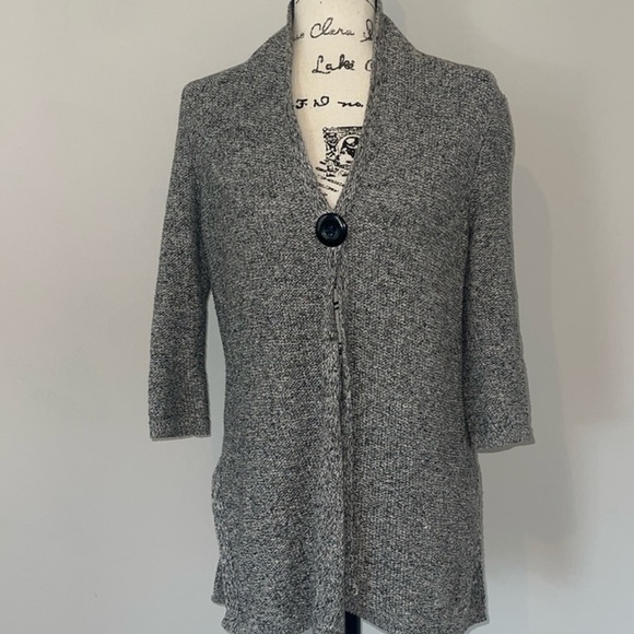 Eileen Fisher Petites Linen Blend Single Button Cardigan Sweater Sz Small - Picture 4 of 12